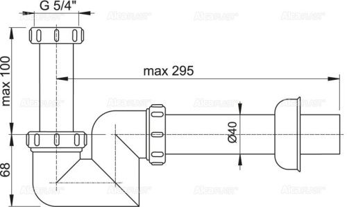 Сифон для раковины Alcadrain A45F-DN40 белый - фото 2