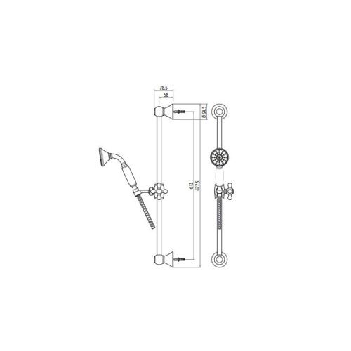Душевая стойка Gattoni Programma doccia 1039/PDD0 настенная цвет золото - фото 2