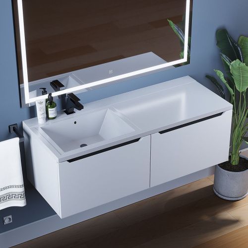 Тумба под раковину Uperwood Tanos 291020265 120х50 подвесная цвет белый - фото 4