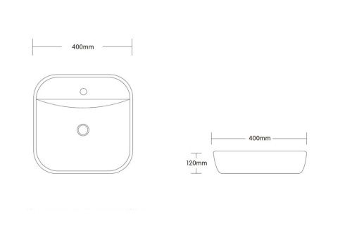 Раковина из сантехнического фарфора Cerutti SPA CR0075 40х40 накладная цвет белый 1 отверстие под смеситель - фото 2