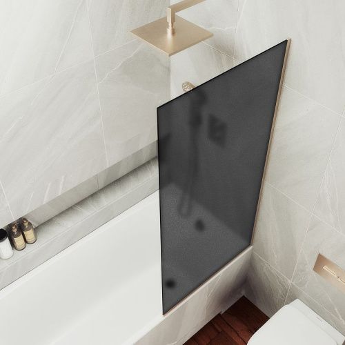 Душевая шторка на ванну Maybah Glass MGV-86-2у 60х140 стекло тонированное профиль бронза ориентация универсальная - фото 3