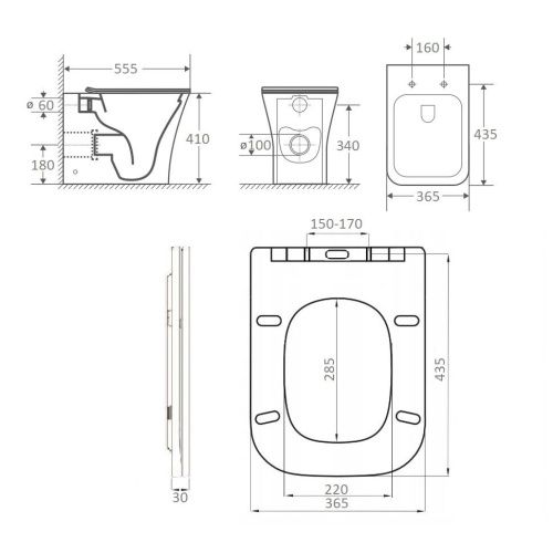Унитаз приставной Cerutti SPA CT8906 белый с сиденьем микролифт безободковый каскадный смыв - фото 5