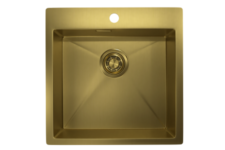 Кухонная мойка Granula 5151, ЗОЛОТО САТИН 50х50 цвет золото поверхность матовая