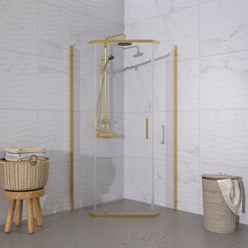 Душевой уголок Тритон Дека-Голд Щ0000073928 100х100 стекло прозрачное профиль хром без поддона - фото 3