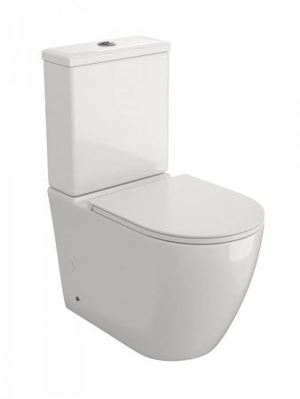 Унитаз напольный с бачком Teymi Lina T40120 белый с сиденьем микролифт безободковый каскадный смыв