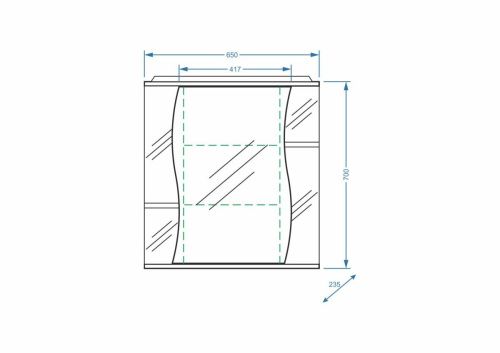 Зеркало-шкаф Stella Polar Волна SP-00000054 70х70 подвесной цвет белый - фото 2