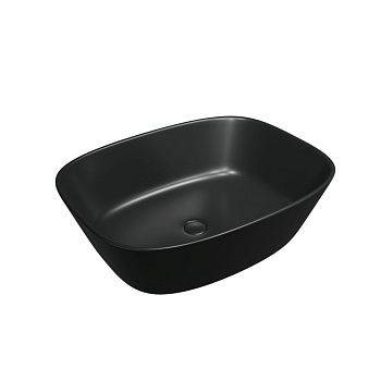 Раковина из сантехнического фаянса CHARUS TORRE BIANCA 700-026B 50х40 накладная цвет черный без отверстий под смеситель