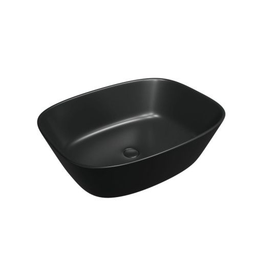 Раковина из сантехнического фаянса CHARUS TORRE BIANCA 700-026B 50х40 накладная цвет черный без отверстий под смеситель