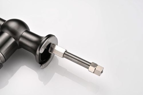 Смеситель для кухни Paulmark RETRO Re213226-GM на мойку вороненая сталь - фото 4