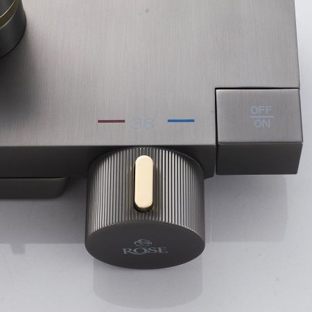 Душевая стойка Rose R1896T настенная цвет серый с термостатом