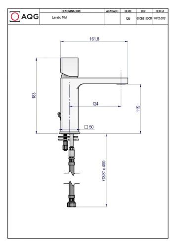 Смеситель AQG QB 01QBE110CR на раковину хром - фото 2
