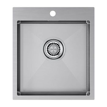 Кухонная мойка Paulmark VELTEN 45 PM804551-BS 45х50 цвет серый поверхность брашированная