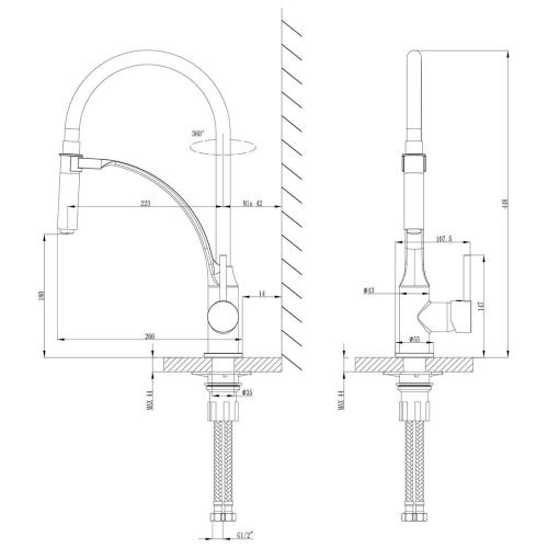 Смеситель для кухни LeMark Soul LM6007BL на мойку черный - фото 3