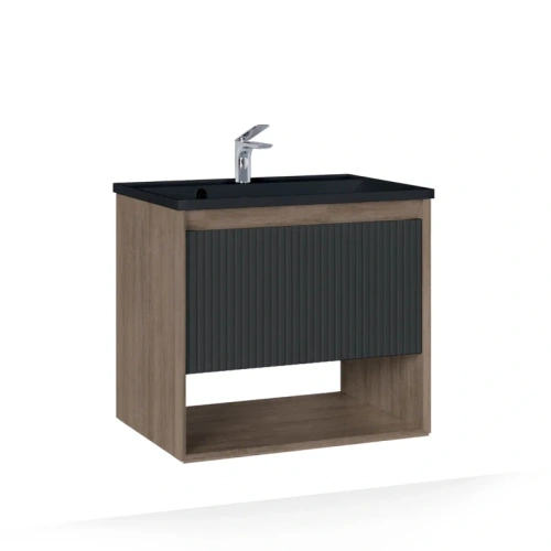 Тумба под раковину Jorno TOSSONY Toss.01.70/P/DS-A/JR 70х40 подвесная цвет черный