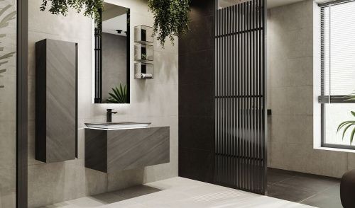 Тумба под раковину Jorno INCLINE Inc.01.90/P/Bet/JR 50х50 подвесная цвет серый - фото 2