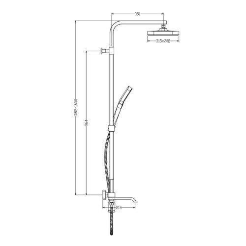 Душевая стойка Raglo R02 R02.24.09 настенная цвет серый - фото 2