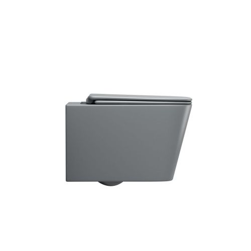 Унитаз подвесной Grossman Торнадо GR-4404GMSQ серый с сиденьем микролифт безободковый смыв торнадо - фото 5