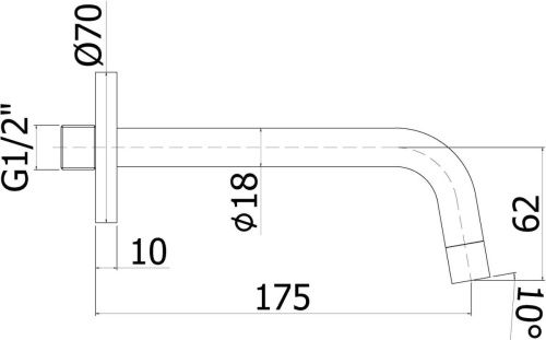 Излив Paffoni Light ZBOC045CR настенный хром - фото 2