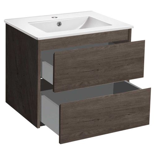 Тумба под раковину Vincea Gio VMC-2G600RO 60х50 подвесная цвет коричневый - фото 3