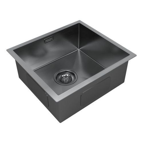 Кухонная мойка Paulmark ALLER 48 UNI PM804844-GM 45х40 цвет вороненая сталь поверхность брашированная - фото 2