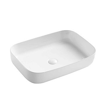 Раковина из сантехнического фарфора Vincea VBS-304 60х40 накладная цвет белый без отверстий под смеситель