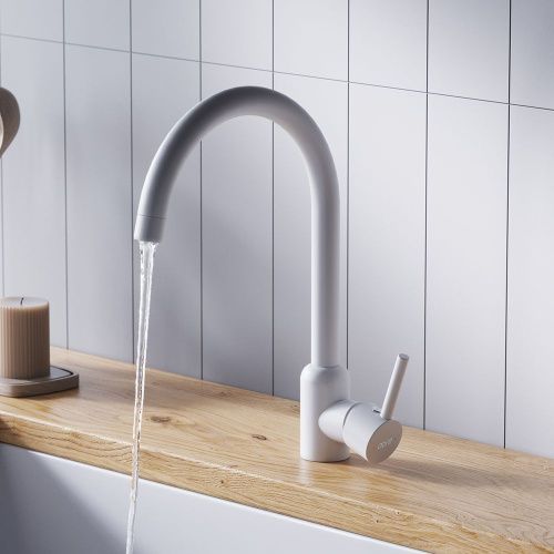 Смеситель для кухни Dorff Logic D3007033 на мойку белый - фото 3