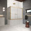 Душевая шторка на ванну Vegas-Glass ZV+ZVF Protec ZV+ZVF Protec 190*80 03 Moru 190х140 стекло рифленое профиль золото ориентация универсальная