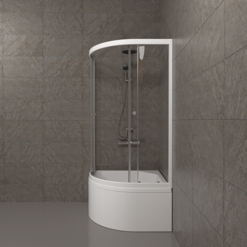 Душевой уголок Тритон Ультра Щ0000061800 90х90 стекло прозрачное профиль белый с поддоном - фото 2