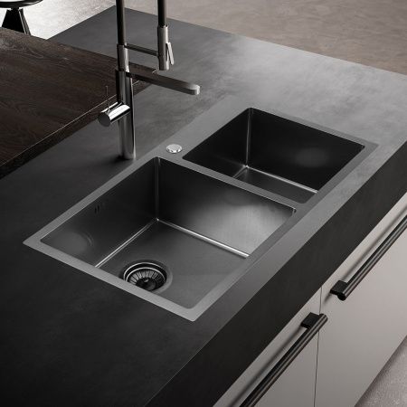 Кухонная мойка Melana ProfLine S8045HB графит 80х45 цвет хром поверхность полированная