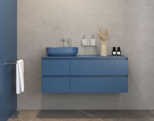 Раковина из искусственного камня Plumberia Selection Veloma VELOMA OVAL BDT 50х40 накладная цвет синий - фото 5