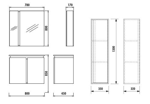 Тумба с раковиной Creavit Verti VE0080.42.VV 80х50 - фото 2