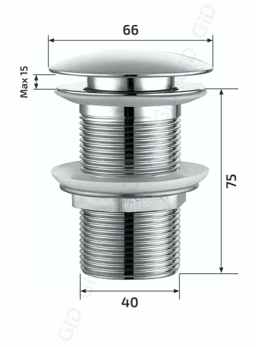 Донный клапан Gid Minucia 73302K хром - фото 3