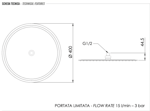 Верхний душ Remer 357UFM40X 40х40 хром - фото 2