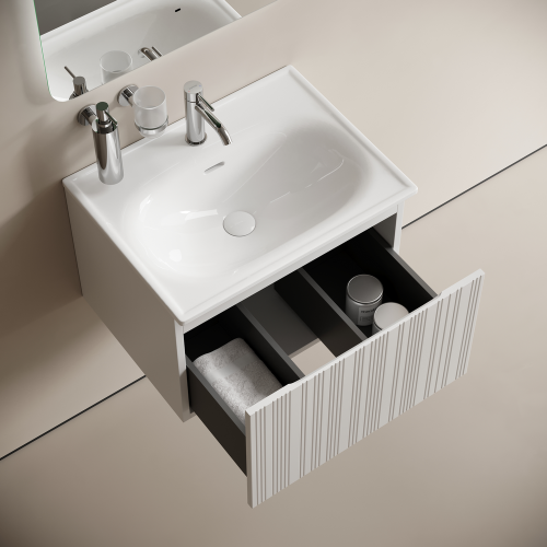 Тумба под раковину Sancos CODE CD60W 60х50 подвесная цвет белый - фото 5