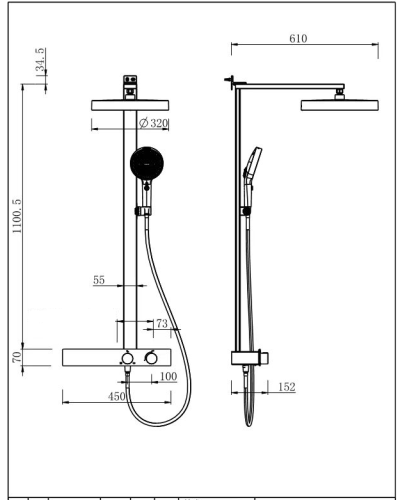 Душевая стойка Fmark FS45A-01 настенная цвет хром - фото 3