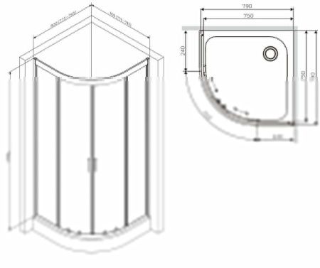 Душевой уголок Am.Pm Gem W90G-401-080WT 80х80 стекло прозрачное профиль хром без поддона