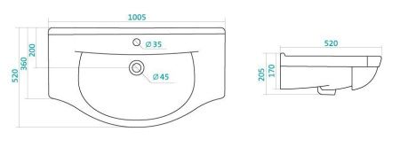 Тумба под раковину Stella Polar Кармела ольха SP-00000176 100х30 напольная цвет белый
