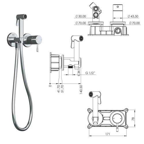 Гигиенический душ Teska ATLAS TERA T5739 розовое золото - фото 2