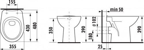 Чаша унитаза приставная Jika Zeta 8223960000001 цвет белый без сиденья - фото 2