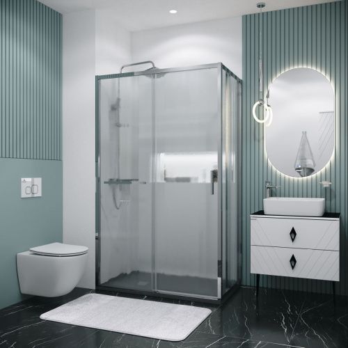 Душевая перегородка Grossman Style 200.K33.05.70.10.02 70х195 стекло текстурное профиль хром - фото 3