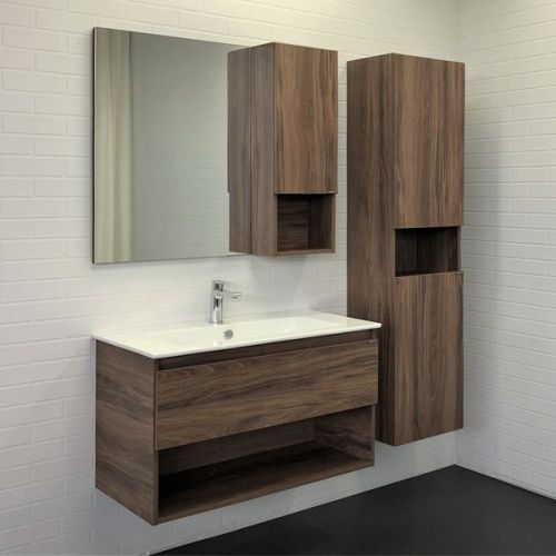 Тумба с раковиной Comforty Бордо 00-00006671CF 90х50 подвесная цвет коричневый - фото 5