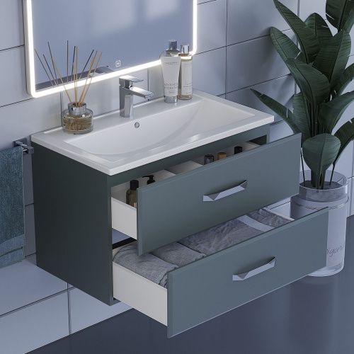 Тумба с раковиной Uperwood Foster 291020541 80х50 цвет серый - фото 5