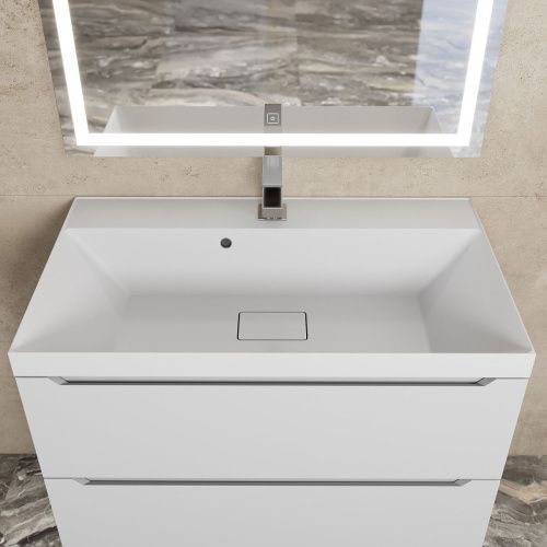 Раковина из литьевого мрамора Uperwood Classic New 291021040 80х45 полувстраиваемая цвет белый - фото 3