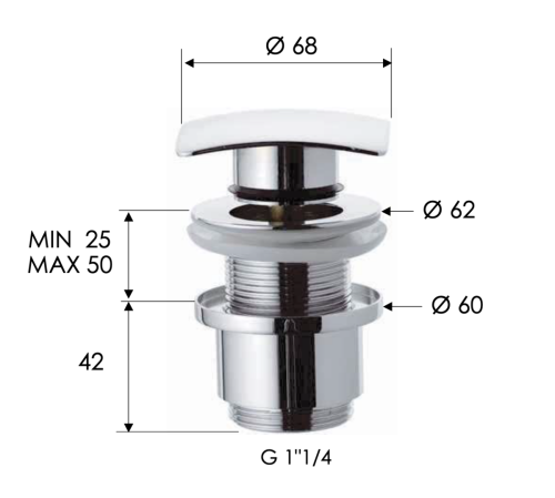 Донный клапан Remer 904SCC2114 хром - фото 2