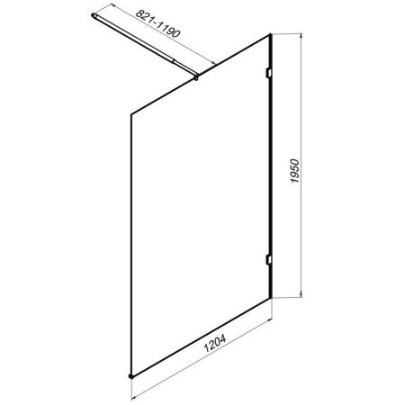 Душевая перегородка Am.Pm X-Joy W94WI-120-F1-MTE 120х195 стекло прозрачное профиль хром