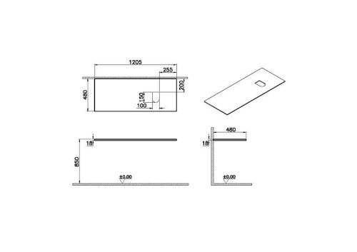 Столешница Vitra Origin 65928 120х50 накладная цвет черный - фото 3