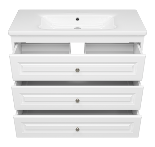 Тумба под раковину Misty Ларго П-Лар-07100-01-3Я 100х50 напольная цвет белый - фото 3