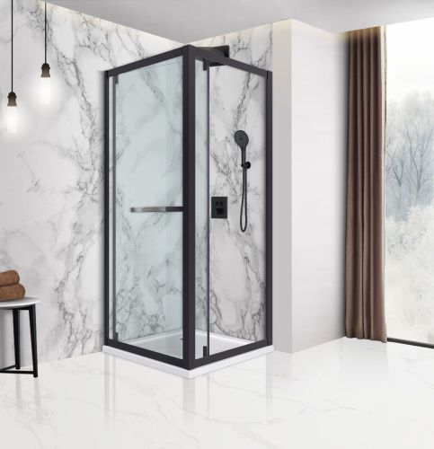 Душевой уголок Vincea Stile VSS-2ST9090CLB-L 90х90 стекло прозрачное профиль черный без поддона