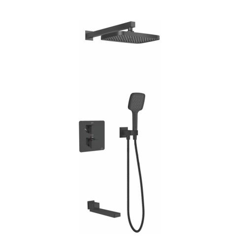 Душевая система Rose R1595H встраиваемая в стену цвет черный с термостатом - фото 2