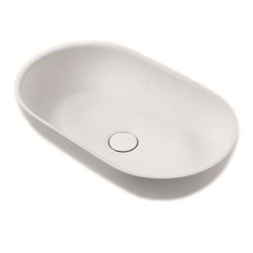 Раковина из искусственного камня MonteBianco Conca 550 20142 50х30 накладная цвет белый без отверстий под смеситель - фото 2